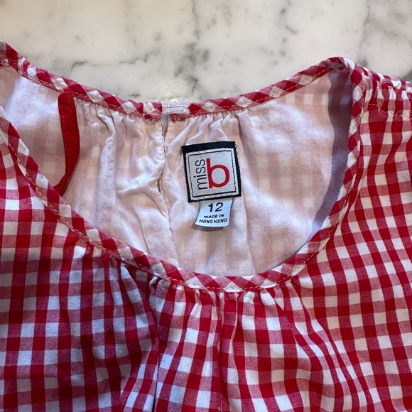 Miss B - Girls red/white gingham dress. Size 12 - Picture 3 of 4